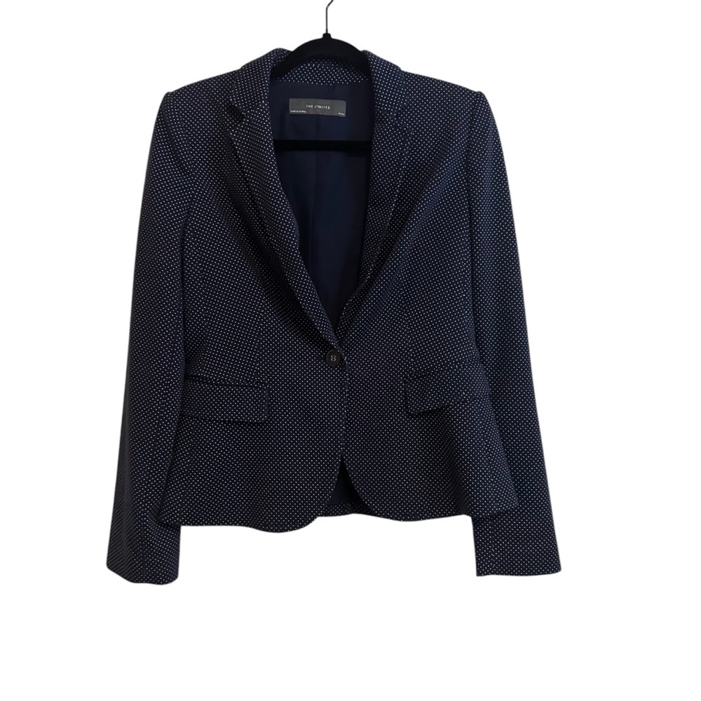 The Limited Navy Blue Micro Dot Blazer Size Small